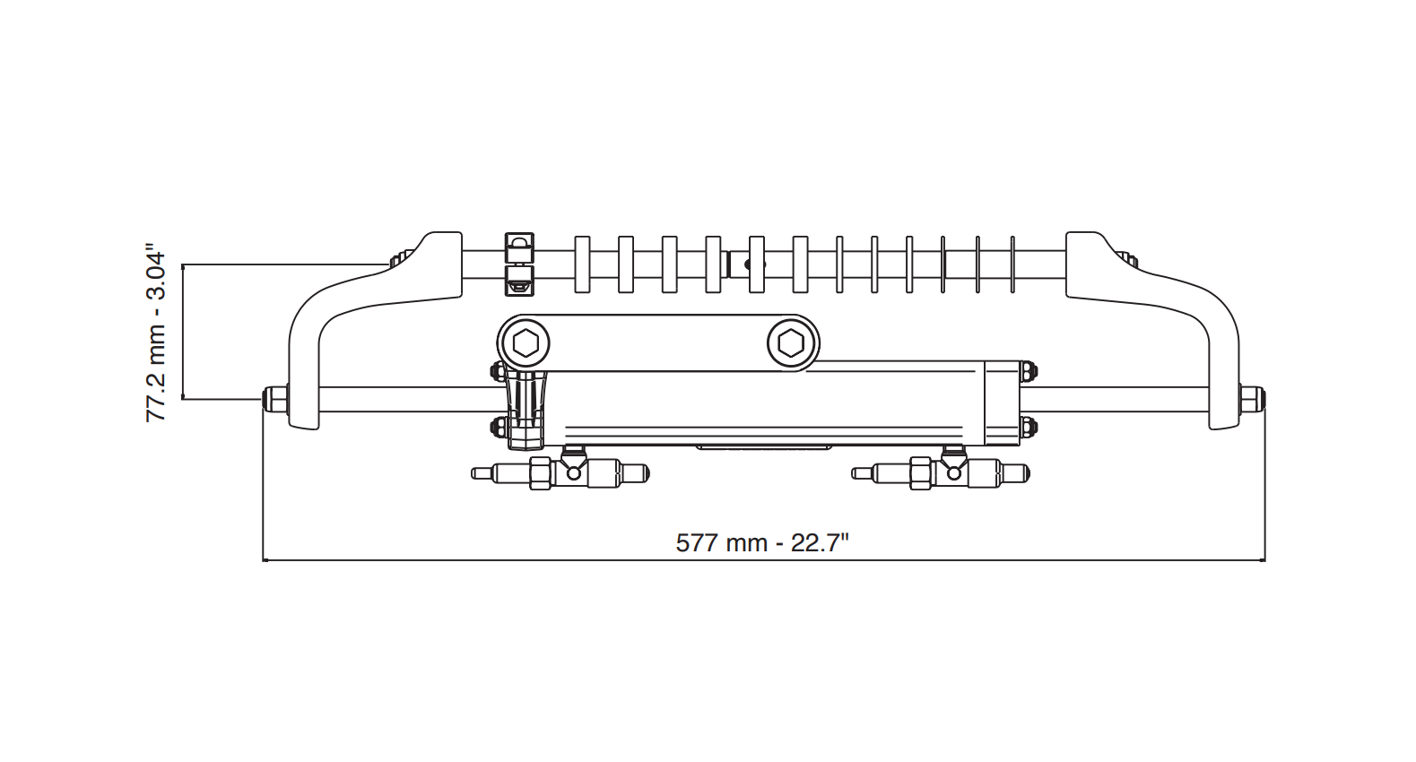 45.273.00 - 143503 - ULTRAFLEX Kit GoTech-OBF jusqu'à 115 CV - vérin - dimensions